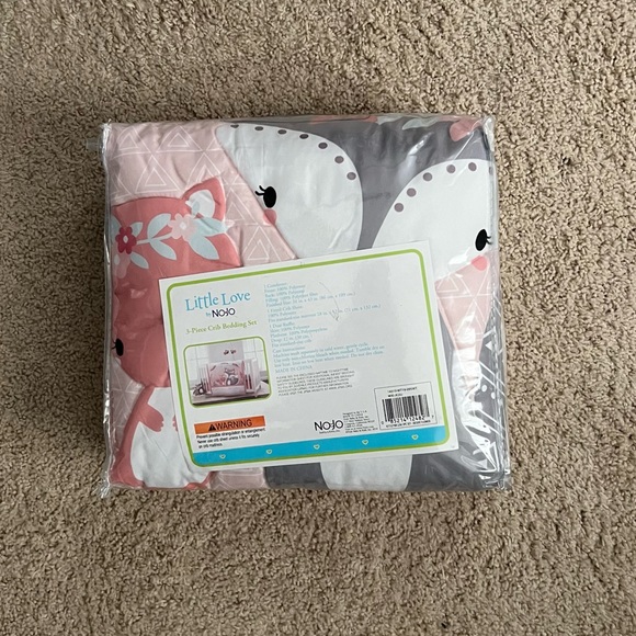 🆕 Little Love by NoJo Desert Flower Fox and Feathers 3 Piece Crib Beddin… - Picture 12 of 13